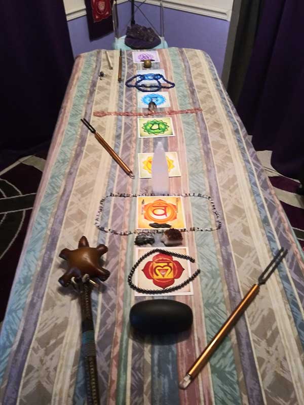 Remote Healing session table layout created by Shivanti